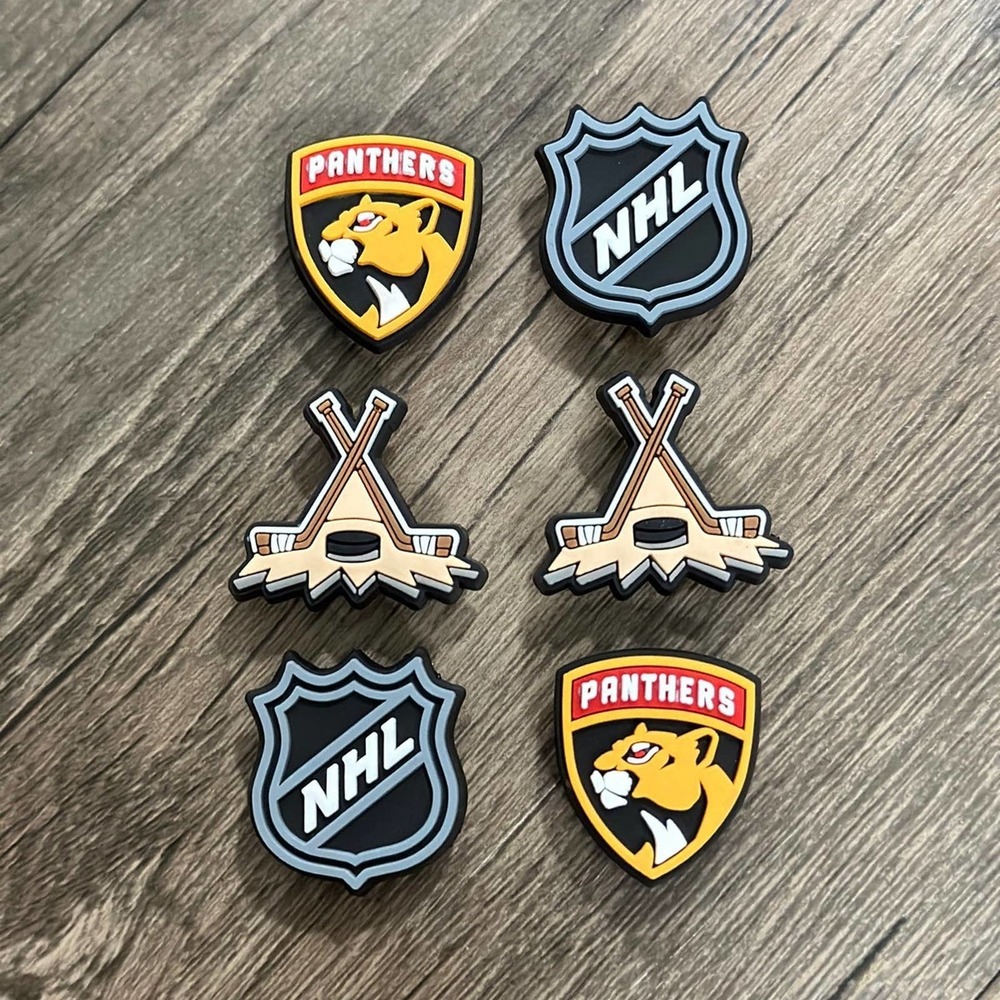 Florida Panthers Hockey Team Charm For Crocs Shoe Charms - 6 Pieces